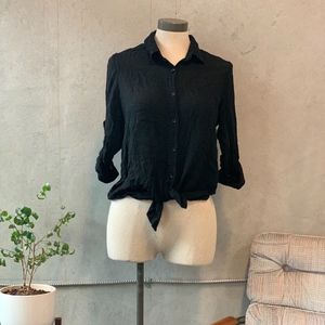 mink pink chiffon button down